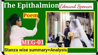 Poem The Epithalmion by Edmund Spencer stanza wise summary  analysismeg1ignou [upl. by Atthia]