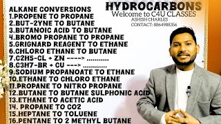 HYDROCARBONS  ORGANIC CHEMISTRY  CLASS XI CHEMISTRY  ALKANES  PREPARATION amp CHEMICAL PROPERTIES [upl. by Elene]