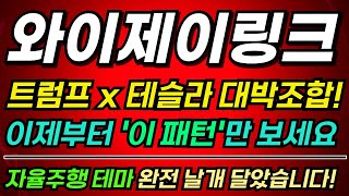 와이제이링크 주가주식 트럼프가 테슬라 계속 밀어주는데 자율주행이 안갈수 있나 와이제이링크주가전망 와이제이링크목표가 트럼프관련주 테슬라관련주 [upl. by Enajaras]