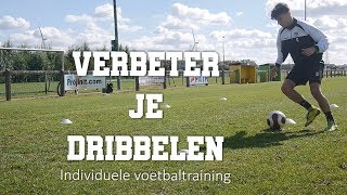 Verbeter je dribbelen met deze simpele oefeningen  individuele voetbaltrainingen [upl. by Ahola]