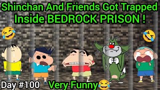 Shinchan And His Friends Got Stuck Inside The BEDROCK PRISON🔥 Got Very Funny😂 FUNNIEST🤣 [upl. by Adigirb]