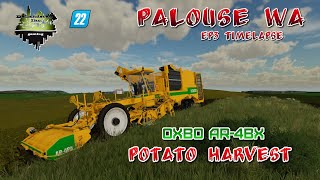 PALOUSE WA EP3 TIMELAPSE  POTATO HARVEST  OXBO AR4BX  FS22  FARMING SIMULATOR 22 [upl. by Marcia705]