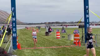 See Division 3 AllState girls cross the finish line at 2023 MHSAA LP cross country state finals [upl. by Joliet]