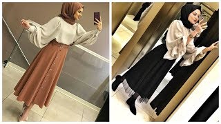 Jupe tendance 2019  skirts look 2019 ملابس العيد تنورات للمحجبات روووووعة💞 [upl. by Teiluj]