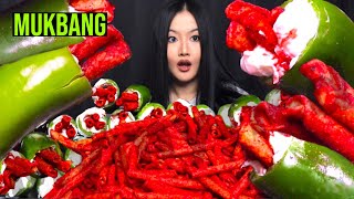 Viral TikTok Jalapeños Takis amp Cream Cheese 🔥 Super Crunchy Eating Cooking Show MUKBANG 먹방 [upl. by Ignacia]