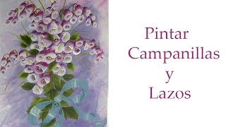 Pintar flores  campanillas y lazos  campanilas paint and bows [upl. by Gensler]