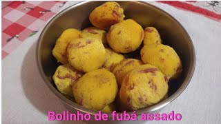 BOLINHO SALGADO DE FUBÁ ASSADO SÓ 2 INGREDIENTES  PETISCO ASSADO DE FUBÁ [upl. by Anderegg]