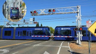 SacRT New Siemens S700 Train  Aerojet Rd Railroad Crossing Rancho Cordova CA New Camera Test [upl. by Mini]