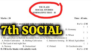 7th SELF ASSESSMENT2 💯SOCIAL Question Paper 20242025 model paper  💯Self Assessment2 Question [upl. by Ahsiemal273]