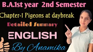 BA1st year ENGLISH Chapter1 Pigeons at daybreak 2nd semester [upl. by Patience825]