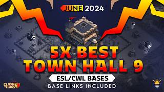 BEST TH9 war base link 2024  Clash of Clans [upl. by Anirahs]