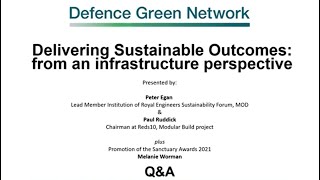 Defence Green Network webinar ‘Delivering Sustainable Outcomes from an Infrastructure Perspective’ [upl. by Evot]