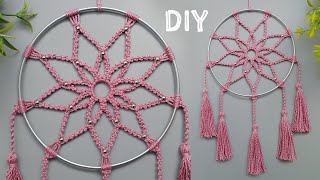 DIY ATRAPASUEÑOS EN MACRAMÉ🌸MACRAME DREAMCATCHER WALLHANGING [upl. by Arrais]