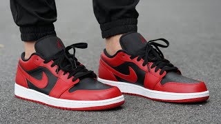 Air Jordan 1 Low quotReverse Bredquot REVIEW amp ON FEET  The BEST COLORWAY this Year [upl. by Auburta]