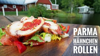 557 Parma Hähnchen Rollen  mit gegrillter Paprika gefüllt vom COBB [upl. by Yesac340]