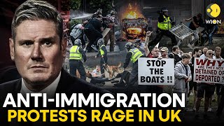 UK Riots AntiImmigration Protests Rage In UK quotYou Will Regretquot Warns PM Starmer  WION Originals [upl. by Nnylyrehc]