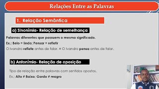 Relações entre as palavras Semântica [upl. by Simdars]