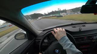 BMW E90 330i drifting at the racetrack POV [upl. by Ahsyek]