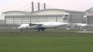 Storm Landing  Avanti Air ATR72 DANFC  Strong Headwinds  Hamburg Airport [upl. by Arret]