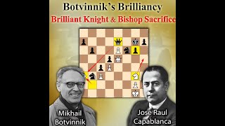 Botvinniks Brilliancy against Capablanca  Botvinnik vs Capablanca 1938 [upl. by Eirac]