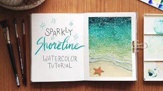 Sparkly Shoreline Watercolor Tutorial [upl. by Nedyrb]