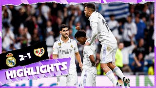 Real Madrid 21 Rayo Vallecano  HIGHLIGHTS  LaLiga 202223 [upl. by Auqenet604]