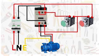 single phase motor connection with magnetic contactor wiring diagram [upl. by Devonne]