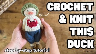 HOW to CROCHET amp KNIT the CUTEST AMIGURUMI DUCK StepbyStep Tutorial [upl. by Erlin]