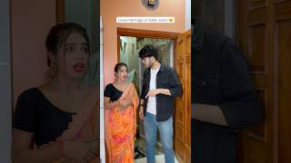 Love marriage is really scary 😂 husbandwifecomedy comedyfilms funny couplecomedy [upl. by Arreik24]