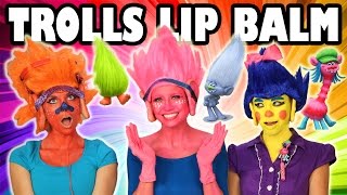 Trolls Lip Balm Challenge Poppy vs DJ Suki vs Smidge TotallyTV [upl. by Oirretna]