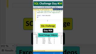 SQL Challenge Day  04 in Telugu  SQL Telugu Tutorial sql shorts [upl. by Teece820]