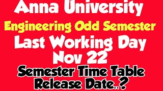 Anna University EngineeringOdd semester examination time table2024Last working Day2024 [upl. by Acimot]