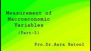 Macroeconomics Chapter 2  Part 2 Measurement of Macroeconomic Variables [upl. by Kryska204]