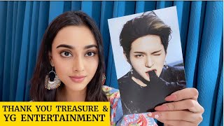 TREASURE sent me their signed album🥳 Unboxing  Sharing my experience at YG ENTERTAINMENT [upl. by Itsuj968]