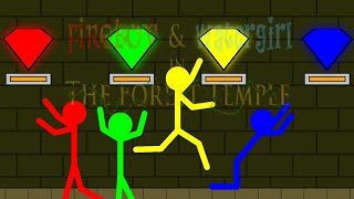 Watergirl and Fireboy Stickman Animation  Forest Temple Parkour Part 49 [upl. by Odnumyar]