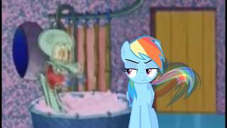 Rainbow Dash and AJ drop by Squidward [upl. by Gretta]