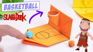 Easy Origami Mini toy Basketball Slam Dunk  Moving Paper toys pop it [upl. by Sunderland]