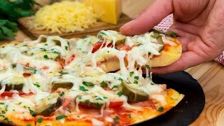 La pizza más deliciosa en la sartén listo en sólo 5 minutos  GustosoTV [upl. by Yntirb39]