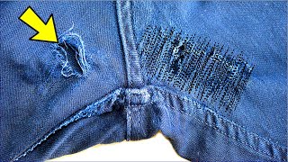 How To Darning Jeans  Darn Jeans For My Friend  Bernina Darning Jeans  Darning Denim [upl. by Richela]