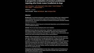 26 A prospective evaluation of succinct prednisone tapering after brain tumor irradiation in dogs [upl. by Anisirhc]