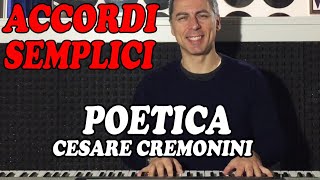 86 Poetica Cesare Cremonini  Tutorial Pianoforte  Accordi facili [upl. by Vacla]