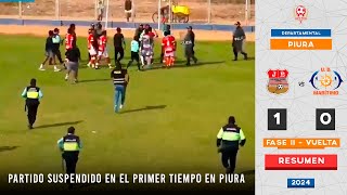 POLÉMICA EN EL 1º TIEMPO Y PARTIDO SUPENDIDO POR VIOLENCIA EN PIURA  Juv Bellavista  UD Marítimo [upl. by Ahsart622]