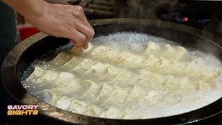 Making the BEST Street Dumplings in Taiwan Linjiang Night Market [upl. by Llerahs]