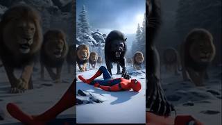 SpiderMan and Deadpool vs Lion fight battle deadpool spiderman thanos animals [upl. by Crescentia]