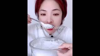 EATING WHITE SUPER CRUNCHY WHITE ICE BITES iceeating iceeatingasmr iceeatingonlybites squeakyice [upl. by Pinchas]