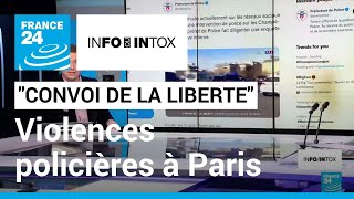 Paris  quotConvoi de la libertéquot et violences policières • FRANCE 24 [upl. by Laamaj]