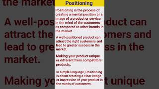 Positioning in Hindi  Market Positioning in Marketing Management positioning shorts education [upl. by Ulrikaumeko168]