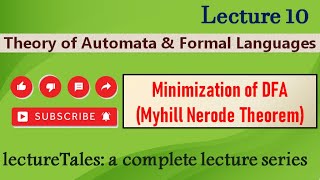 111 Myhill Nerode Theorem Minimization of DFA [upl. by Pieter]