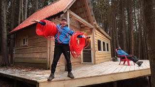 Ep14 CRAZY COOL Infloor Heating  Off Grid Cabin super inexpensive [upl. by Aehsrop]