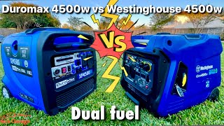 Westinghouse Igen4500DF vs Duromax xp4500ih Dual Fuel Generator review [upl. by Cyrano]